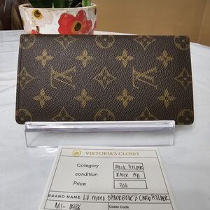 #0010-1236 LOUIS VUITTON MONOGRAM CHECKBOOK & CARD HOLDER VINTAGE